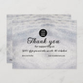 Blauer Marker Logo-Text hinzufügen Dank Rabatt Postkarte (Vorne/Hinten)