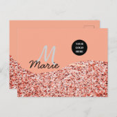 Blauer Marker Logo-Text hinzufügen Dank Rabatt Postkarte (Vorne/Hinten)