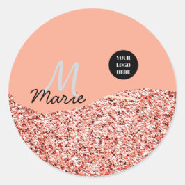 Blauer Marker Logo-Text hinzufügen Dank Rabatt Runder Aufkleber