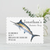 Blauer Marlin 12x18 Einladung Scallope (Stehend Vorderseite)