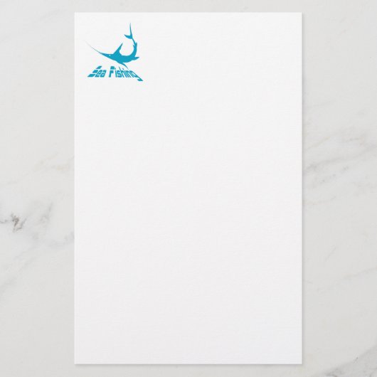 Blauer Marlin Briefpapier (Vorderseite)