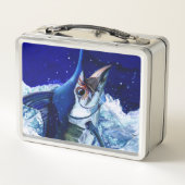 Blauer Marlin Metall Brotdose (Rückseite)