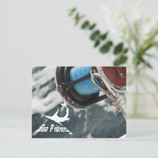 Blauer Marlin Postkarte (Stehend Vorderseite)