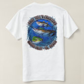 Blauer Marlin Rip Art Logo T-Shirt (Design Rückseite)