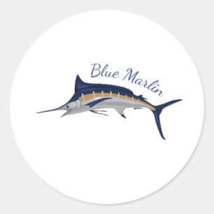 Blauer Marlin Runder Aufkleber