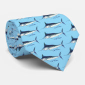 Blauer Marlin-Schlips in Carolina-Blau Krawatte (Gerollt)