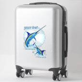 Blauer Marlin springt aus dem Ozean Aufkleber (Koffer)