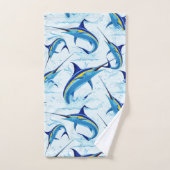 Blauer Marlin springt aus dem Ozean Badhandtuch Set (Handtuch)