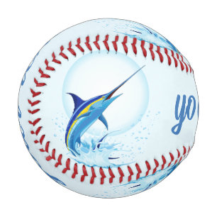 Blauer Marlin springt aus dem Ozean Baseball