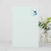 Blauer Marlin springt aus dem Ozean Briefpapier (Stehend Vorderseite)