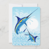 Blauer Marlin springt aus dem Ozean Einladung (Vorderseite)