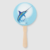 Blauer Marlin springt aus dem Ozean Fächer (Vorderseite)