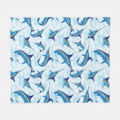 Blauer Marlin springt aus dem Ozean Fleecedecke (Vorderseite (Horizontal))