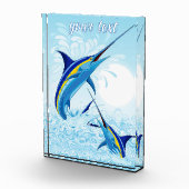 Blauer Marlin springt aus dem Ozean Fotoblock (Rechts)