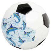 Blauer Marlin springt aus dem Ozean Fußball (Dreiviertel)