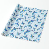 Blauer Marlin springt aus dem Ozean Geschenkpapier (Ungerollt)