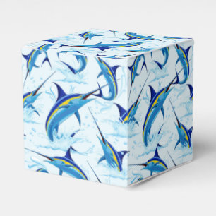 Blauer Marlin springt aus dem Ozean Geschenkschachtel