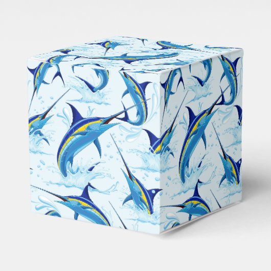 Blauer Marlin springt aus dem Ozean Geschenkschachtel (Vorderseite)