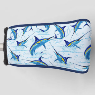 Blauer Marlin springt aus dem Ozean Golf Headcover