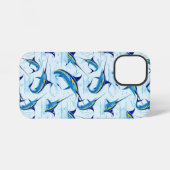 Blauer Marlin springt aus dem Ozean iPhone Hülle (Rückseite (Horizontal))