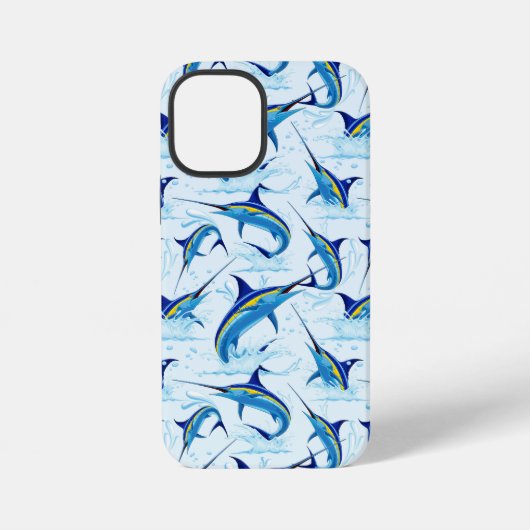 Blauer Marlin springt aus dem Ozean iPhone Hülle (Rückseite)