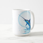 Blauer Marlin springt aus dem Ozean Kaffeetasse (VorderseiteRechts)