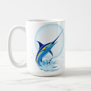 Blauer Marlin springt aus dem Ozean Kaffeetasse