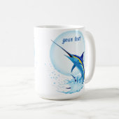 Blauer Marlin springt aus dem Ozean Kaffeetasse (VorderseiteRechts)