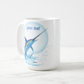 Blauer Marlin springt aus dem Ozean Kaffeetasse (Vorderseite Links)