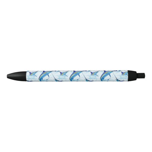 Blauer Marlin springt aus dem Ozean Kugelschreiber (Vorderseite)