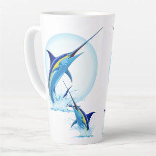 Blauer Marlin springt aus dem Ozean Milchtasse