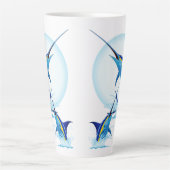 Blauer Marlin springt aus dem Ozean Milchtasse (Vorderseite)