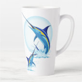 Blauer Marlin springt aus dem Ozean Milchtasse (Rechts)