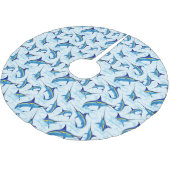 Blauer Marlin springt aus dem Ozean Polyester Weihnachtsbaumdecke (Schrägansicht)