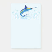 Blauer Marlin springt aus dem Ozean Post-it Klebezettel (Vorderseite)