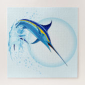 Blauer Marlin springt aus dem Ozean Puzzle (Horizontal)