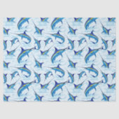 Blauer Marlin springt aus dem Ozean Seidenpapier (Vorderseite)
