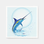 Blauer Marlin springt aus dem Ozean Serviette (Vorderseite)