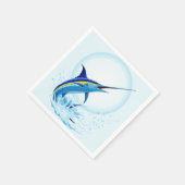 Blauer Marlin springt aus dem Ozean Serviette (Ecke)