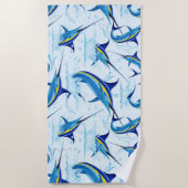 Blauer Marlin springt aus dem Ozean Strandtuch (Vorderseite)