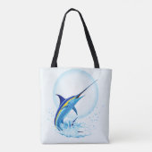 Blauer Marlin springt aus dem Ozean Tasche (Rückseite)