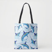 Blauer Marlin springt aus dem Ozean Tasche (Vorderseite)