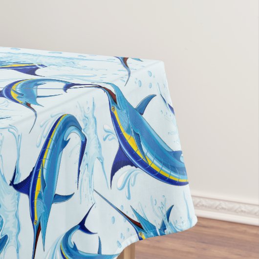Blauer Marlin springt aus dem Ozean Tischdecke (Beispiel)