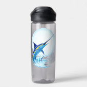 Blauer Marlin springt aus dem Ozean Trinkflasche (Rückseite)