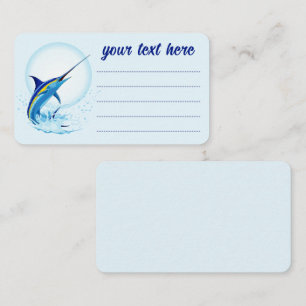 Blauer Marlin springt aus dem Ozean Visitenkarte