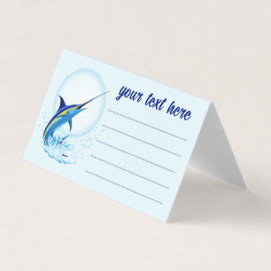 Blauer Marlin springt aus dem Ozean Visitenkarten