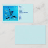 Blauer Marlin und Gelbflossenthun Visitenkarte (Vorne/Hinten)