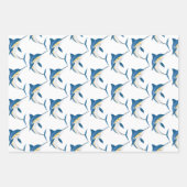 Blauer Marlin Wrapping Paper Flat Sheet Set 3 Geschenkpapier Set (Vorderseite 3)
