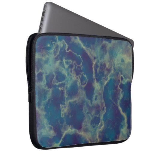 Blauer Marmor 2 Laptopschutzhülle (Vorne Rechts)