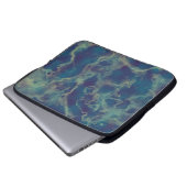 Blauer Marmor 2 Laptopschutzhülle (Vorne Knopf)